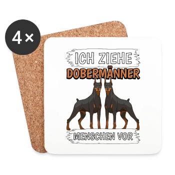 Ich ziehe Dobermänner Menschen vor - Untersetzer (4er-Set) - Weiß - Vorne