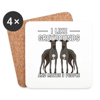 Windhund I Like Greyhounds And Maybe 3 People - Untersetzer (4er-Set) - Weiß - Vorne