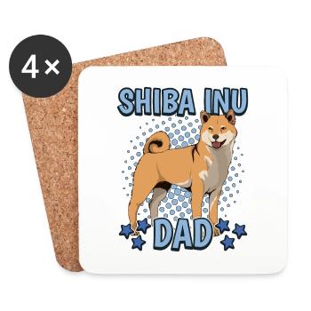Shiba Inu Papa - Dessous de verre (lot de 4) - blanc - Devant