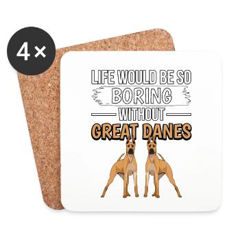 Deutsche Dogge Life Would Be So Boring Great Danes - Dessous de verre (lot de 4) - blanc - Devant