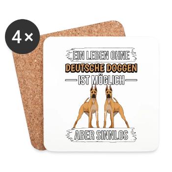 Deutsche Dogge Ein Leben ohne Deutsche Doggen - Untersetzer (4er-Set) - Weiß - Vorne