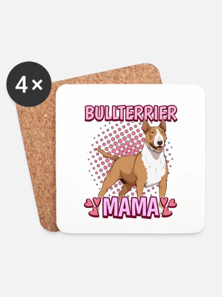 Bullterrier Mama - Untersetzer (4er-Set) - Weiß