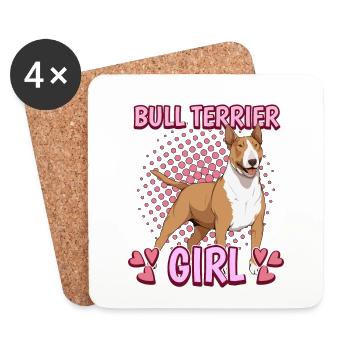 Bullterrier Bull Terrier Girl - Untersetzer (4er-Set) - Weiß - Vorne