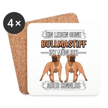 Bullmastiff Ein Leben ohne Bullmastiffs - Untersetzer (4er-Set) - Weiß - Vorne