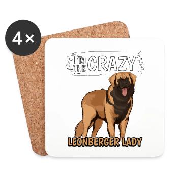 Leonberger I'm The Crazy Leonberger Lady - Coasters (set of 4) - white - Front