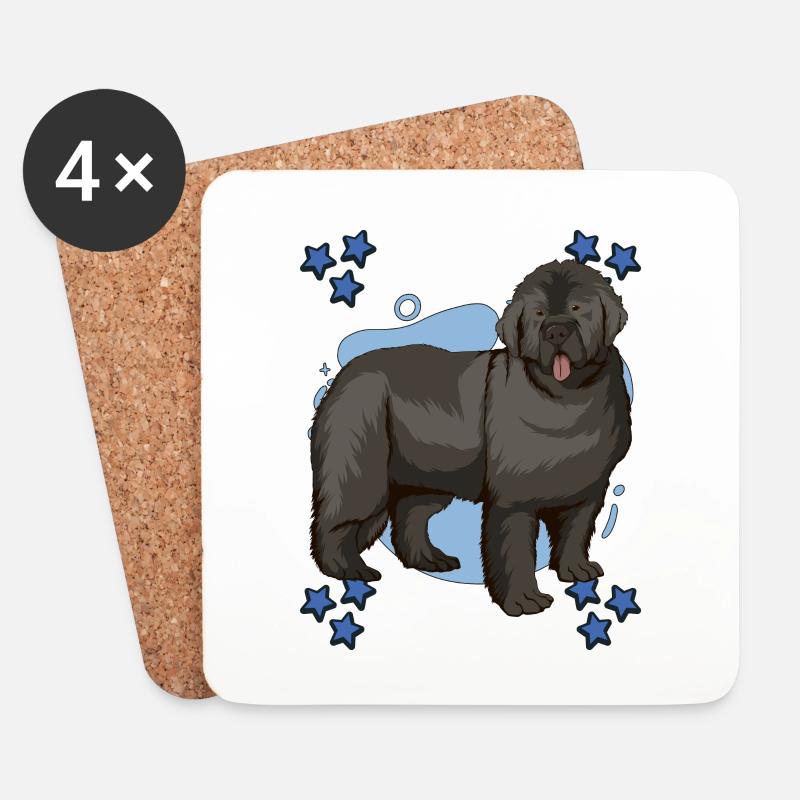 Neufundländer Newfoundland Blue Design - Untersetzer (4er-Set) - Weiß