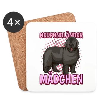 Neufundländer Mädchen - Untersetzer (4er-Set) - Weiß - Vorne