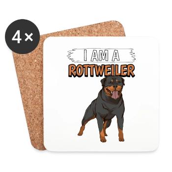 Rottweiler I Am A Rottweiler - Untersetzer (4er-Set) - Weiß - Vorne