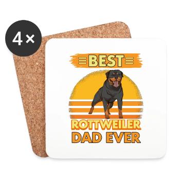 Rottweiler Best Rottweiler Dad Ever - Untersetzer (4er-Set) - Weiß - Vorne