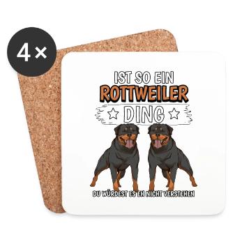 Rottweiler Ist so ein Rottweiler Ding - Untersetzer (4er-Set) - Weiß - Vorne