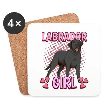 Schwarzer Labrador Labbi Labrador Girl - Untersetzer (4er-Set) - Weiß - Vorne