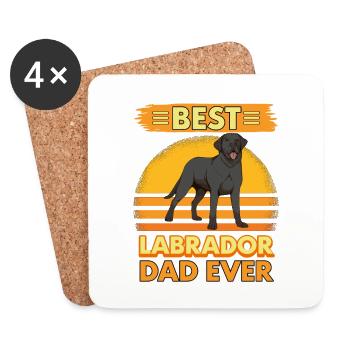 Schwarzer Labrador Labbi Best Labrador Dad Ever - Untersetzer (4er-Set) - Weiß - Vorne