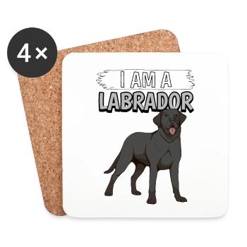 Schwarzer Labrador Labbi I Am A Labrador - Untersetzer (4er-Set) - Weiß - Vorne