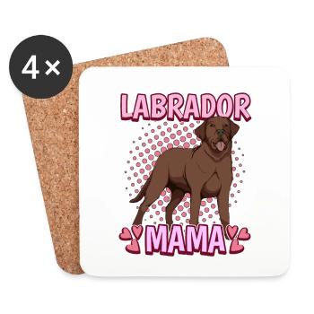 Brauner Labrador Labbi Labrador Mama - Untersetzer (4er-Set) - Weiß - Vorne