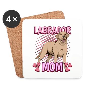 Gelber Labrador Labbi Labrador Mom - Untersetzer (4er-Set) - Weiß - Vorne