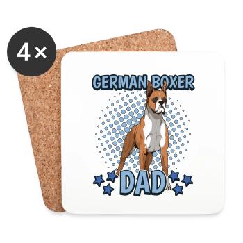 Boxer German Boxer Dad - Untersetzer (4er-Set) - Weiß - Vorne