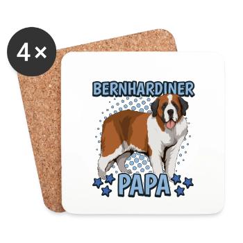 Bernhardiner Papa - Untersetzer (4er-Set) - Weiß - Vorne