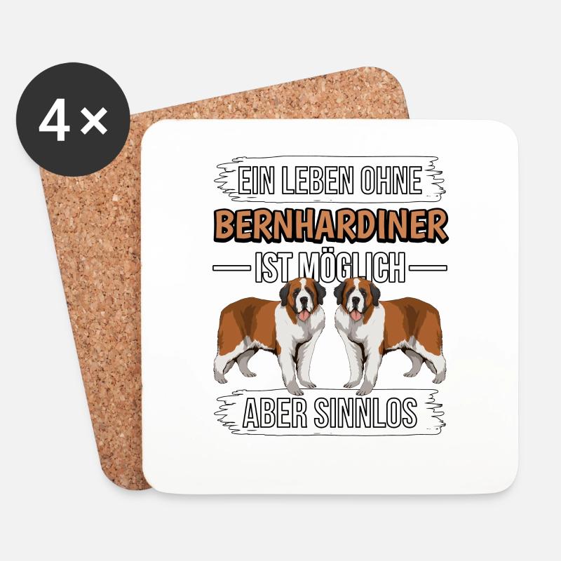 Bernhardiner Ein Leben ohne Bernhardiner - Untersetzer (4er-Set) - Weiß
