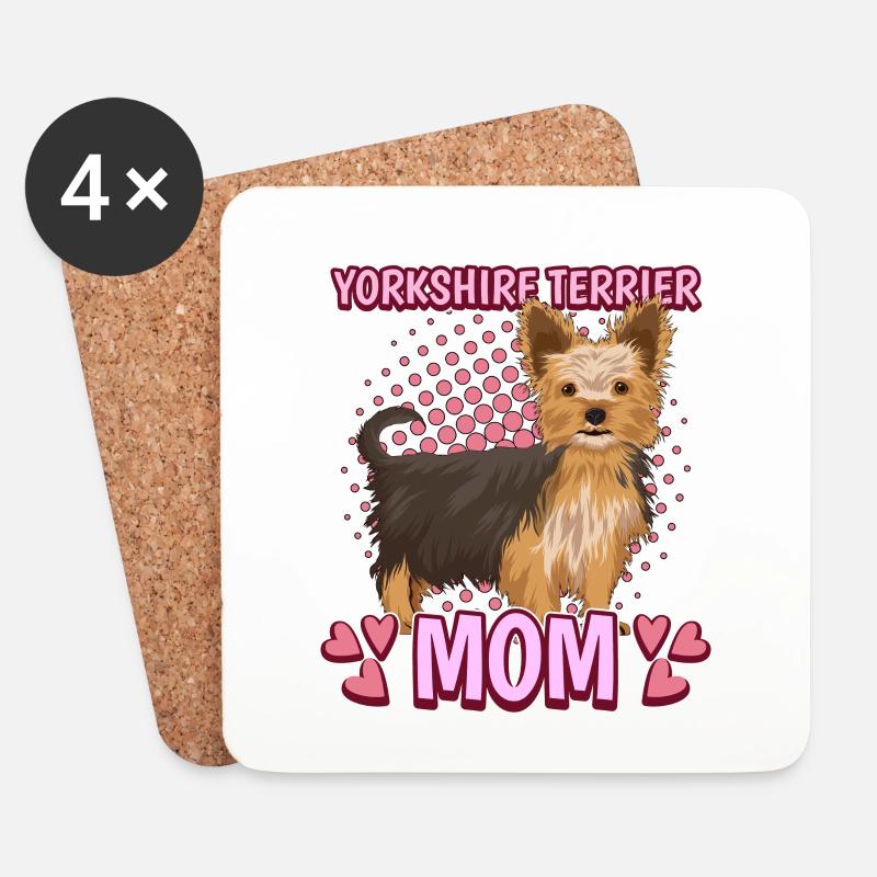Yorkshire Terrier Yorkshire Terrier Mom - Untersetzer (4er-Set) - Weiß