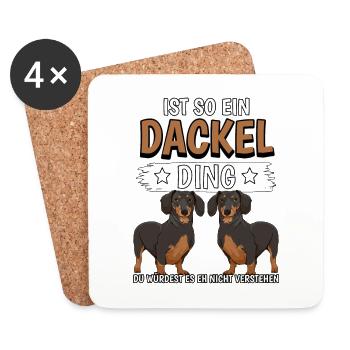 Dackel Ist so ein Dackel Ding - Untersetzer (4er-Set) - Weiß - Vorne
