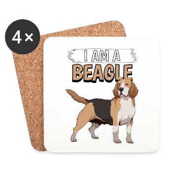Beagle I Am A Beagle - Untersetzer (4er-Set) - Weiß - Vorne