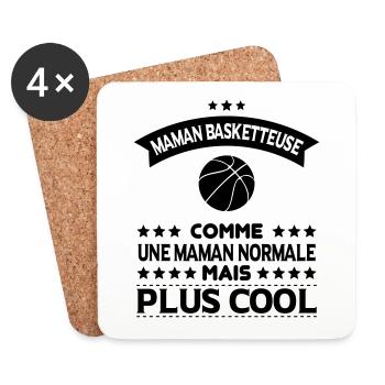 Basketball Mama wie normale Mama kühler - Untersetzer (4er-Set) - Weiß - Vorne