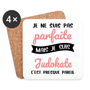 Je ne suis pas parfaite mais je suis judokate - Dessous de verre (lot de 4) - blanc - Devant
