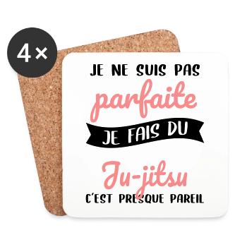 Je ne suis pas parfaite mais je fais du ju-jitsu - Dessous de verre (lot de 4) - blanc - Devant