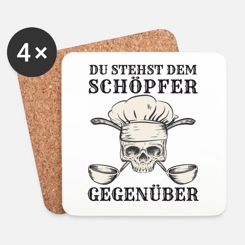 Koch Kochen Köche Gastronomie - Untersetzer (4er-Set) - Weiß