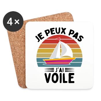 Je Peux Pas J'ai Voile - Dessous de verre (lot de 4) - blanc - Devant