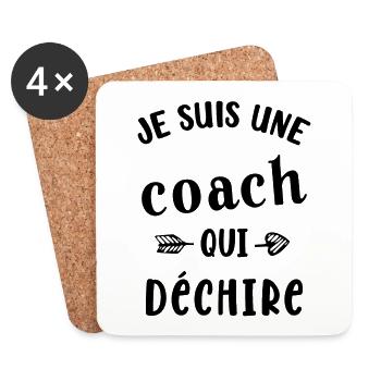 Je suis une coach qui déchire - Dessous de verre (lot de 4) - blanc - Devant