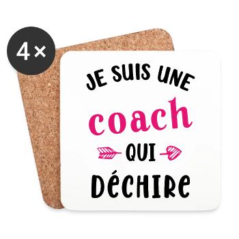Une Coach qui déchire Femme Sportif Cadeau Humour - Dessous de verre (lot de 4) - blanc - Devant