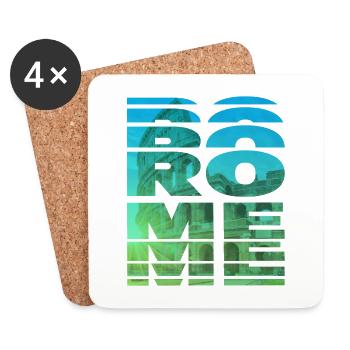 Rome Italy Colosseum City Skyline Home Love - Coasters (set of 4) - white - Front