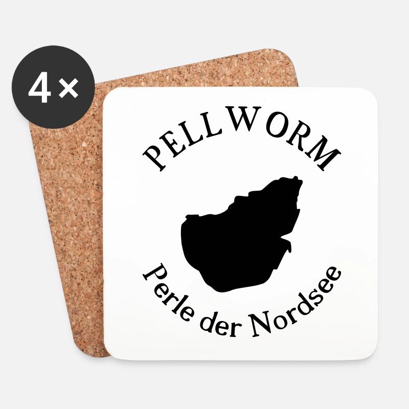 Pellworm - Untersetzer (4er-Set) - Weiß