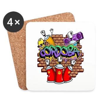 Cordoba Spanien Stadt Graffiti Sprayer Skater - Untersetzer (4er-Set) - Weiß - Vorne