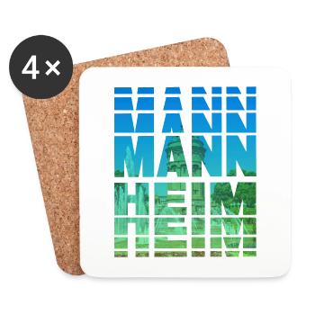 Mannheim Deutschland Stadt Skyline Heimat Liebe - Untersetzer (4er-Set) - Weiß - Vorne
