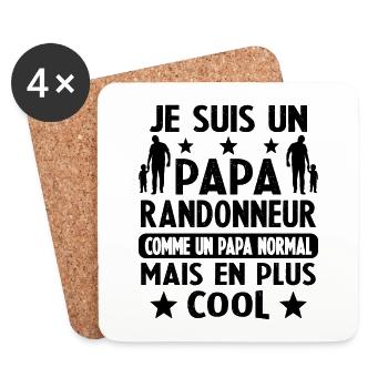 Papa Randonneur Mais Carrément Plus Cool - Dessous de verre (lot de 4) - blanc - Devant