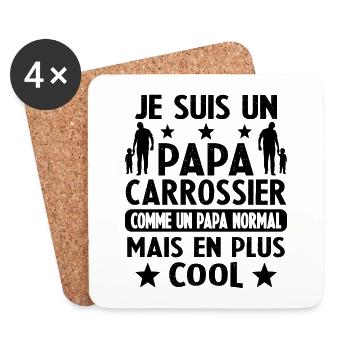 Un Papa Carrossier Comme Papa Normal plus cool - Dessous de verre (lot de 4) - blanc - Devant