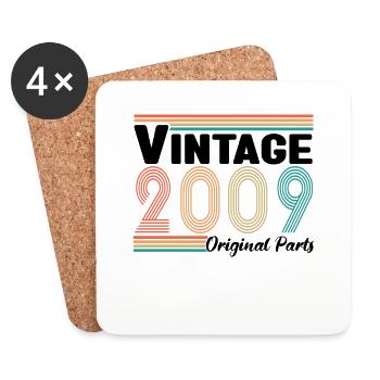 Vintage 2009 Anniversary Retro Gift - Coasters (set of 4) - white - Front