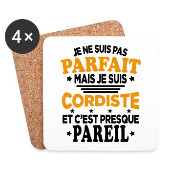 Pas Parfait Mais Je Suis Cordiste Et C'est Pareil - Dessous de verre (lot de 4) - blanc - Devant