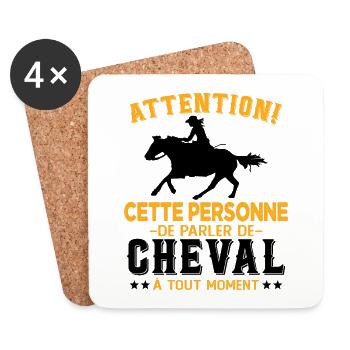 Cette Personne Risque Parler De Cheval Tout Moment - Dessous de verre (lot de 4) - blanc - Devant
