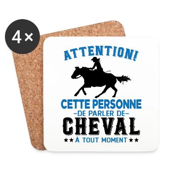 Cette Personne Risque Parler De Cheval Tout Moment - Dessous de verre (lot de 4) - blanc - Devant