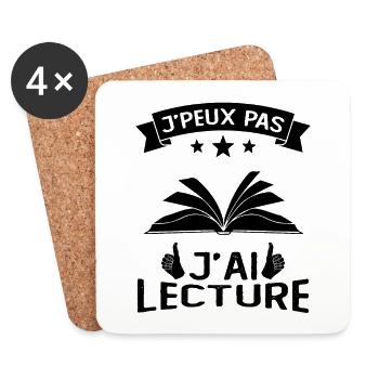 I can't I read - Coasters (set of 4) - white - Front