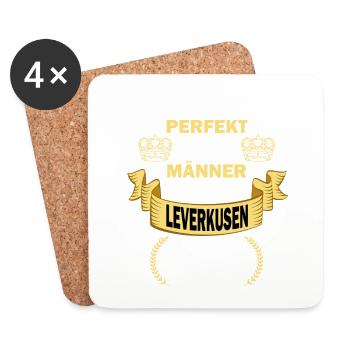 Leverkusen Deutschland Stadt Männer Perfekt Spruch - Untersetzer (4er-Set) - Weiß - Vorne