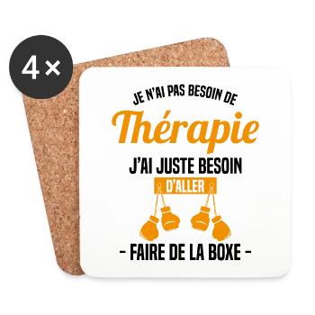 J'ai juste besoin d'aller faire de la Boxe Cadeau - Dessous de verre (lot de 4) - blanc - Devant