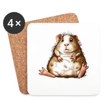 Funny Irish Crested Guinea Pig - Coasters (set of 4) - white - Front