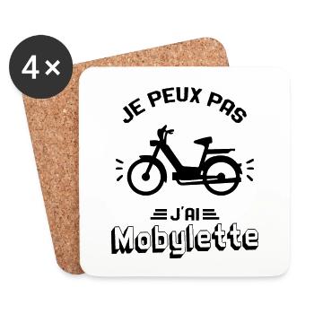 Je Peux Pas J'ai Mobylette Cadeau - Dessous de verre (lot de 4) - blanc - Devant