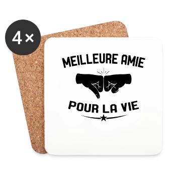 Meilleure Amie Pour La Vie Cadeau Anniversaire - Dessous de verre (lot de 4) - blanc - Devant