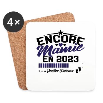 Encore Mamie En 2023 Cadeau Future Grand-mère - Dessous de verre (lot de 4) - blanc - Devant