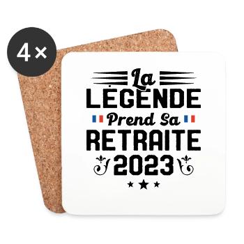 La Légende Prend Sa Retraite 2023 - Dessous de verre (lot de 4) - blanc - Devant